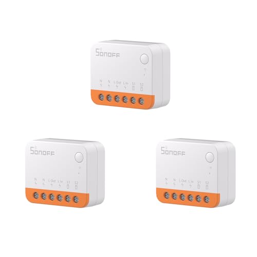 SONOFF MINIR4 Smart Wlan Schalter 3PCS 2 Wege - WiFi Lichtschalter Neutralleiter erforderlich, Relay Split Mode, 2.4Ghz WiFi, Funktioniert mit Alexa/Google Home, Fernbedienung über eWeLink App von SONOFF