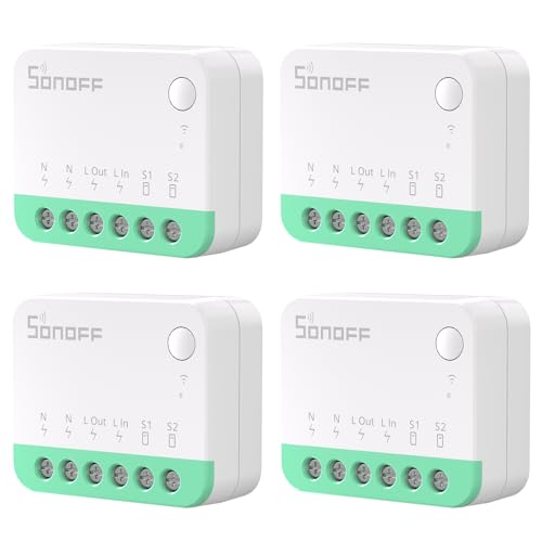SONOFF MINIR4M Smart Alexa Schalter 4 Stück - 2 Wege Wlan Lichtschalter Relais Modul Supports Matter, Funktioniert mit Apple Home, Alexa & Google Home, Fernbedienung über eWeLink App SONOFF MINIR4M Smart Alexa Schalter 4 Stück - 2 Wege Wlan Lichtschalter Relais Modul Supports Matter, Funktioniert mit Apple Home, Alexa & Google Home, Fernbedienung über eWeLink App von SONOFF
