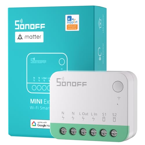 SONOFF MINIR4M Matter Wlan Smart Relais Schalter,Wifi Switch 2 Wege DIY-Modul,Smarthome Lichtschalter Unterputz kompatibel mit Apple Home,Alexa & Google Home,IFTTT,eWeLink Web,Erfordert Neutralleiter von SONOFF