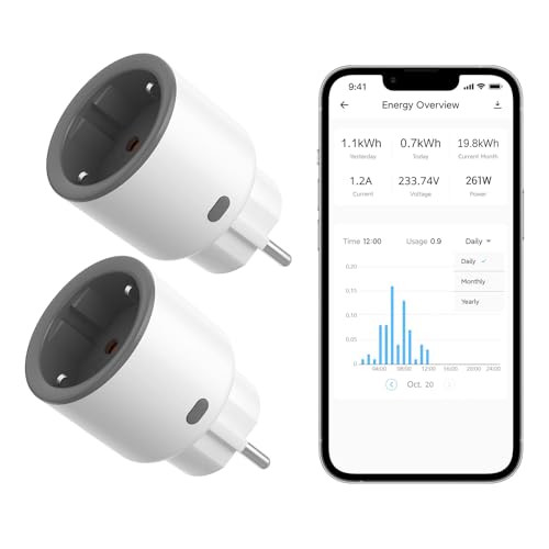 SONOFF S60TPF Wlan Smart Steckdose - Alexa Smart Plug 2er Pack (16A 4000W), Smarte Stecker mit Strommessung, Überlastschutz, Sprachsteuerung, Kompatibel mit Alexa/Google Home (2.4G WiFi) von SONOFF