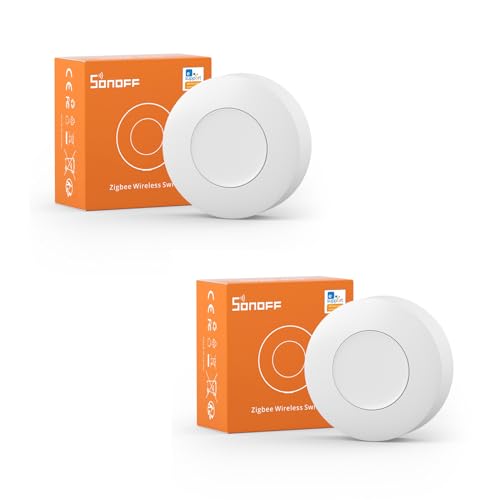 SONOFF SNZB-01P Sensor, Zigbee Wireless Switch, kompatibel mit Alexa/Google Home/Smartthings, 2 Stück von SONOFF