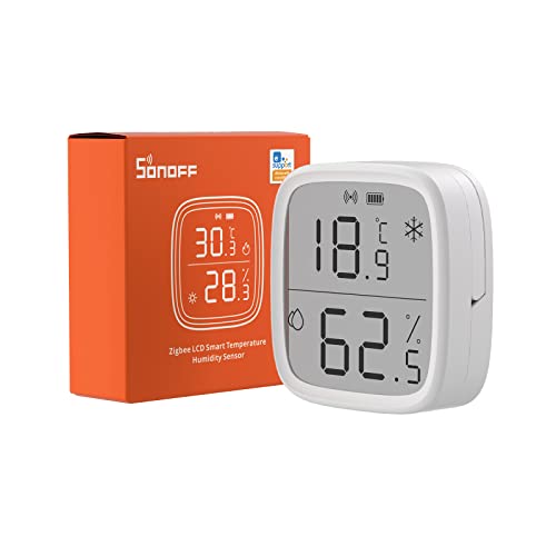 SONOFF SNZB-02D Zigbee Temperatur- und Feuchtigkeitssensor,Zigbee LCD Smart Thermometer Hygrometer,Zigbee Hub Erforderlich,Temperature Humidity Sensor Kompatibel mit Alexa/Google Home/Home Assistant von SONOFF