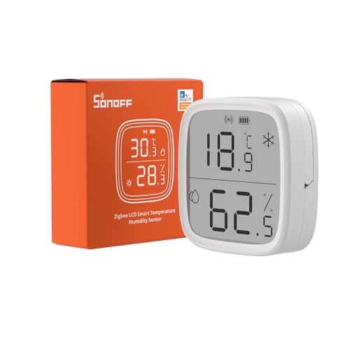 SONOFF SNZB-02D Zigbee Temperatur- und Feuchtigkeitssensor,Zigbee LCD Smart Thermometer Hygrometer,Zigbee Hub Erforderlich,Temperature Humidity Sensor Kompatibel mit Alexa/Google Home/Home Assistant SONOFF SNZB-02D Zigbee Temperatur- und Feuchtigkeitssensor,Zigbee LCD Smart Thermometer Hygrometer,Zigbee Hub Erforderlich,Temperature Humidity Sensor Kompatibel mit Alexa/Google Home/Home Assistant von SONOFF