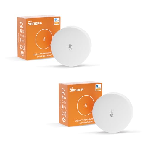SONOFF SNZB-02P Zigbee Temperatur- und Feuchtigkeitssensor,2 Stück Smart Temperatursensor mit Komfortalarm,Zigbee Hygrometer Kompatibel mit Alexa/Google Home/HA/IFTTT,Zigbee Hub Erforderlich. von SONOFF