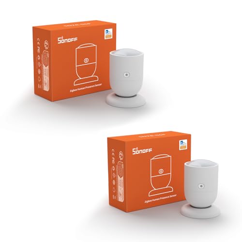 SONOFF SNZB-06P Zigbee 3.0 Menschlicher Präsenzsensor, 2 Stück Anwesenheitssensor 5,8 GHz Mikrowellenradar Bewegungssensor,Benötigt Zigbee Hub,Kompatibel mit Alexa,Google Home,Home Assistant. von SONOFF