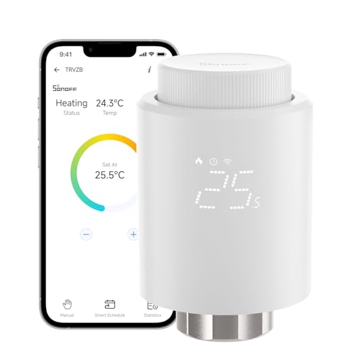 SONOFF Smart Heizkörperthermostat TRVZB, Smart Heizungsthermostat mit App-Funktion, Zigbee Thermostat Benötigt Zigbee 3.0 Hub, kompatibel mit Amazon Alexa/Home Assistant SONOFF Smart Heizkörperthermostat TRVZB, Smart Heizungsthermostat mit App-Funktion, Zigbee Thermostat Benötigt Zigbee 3.0 Hub, kompatibel mit Amazon Alexa/Home Assistant von SONOFF
