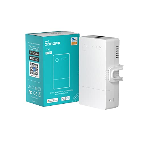SONOFF THR320 Origin 20A Smart Schalter mit Temperatur und Luftfeuchtigkeit Überwachung Kompatibel mit Alexa/Google Home/IFTTT (TH10/16 Upgrade Version) von SONOFF