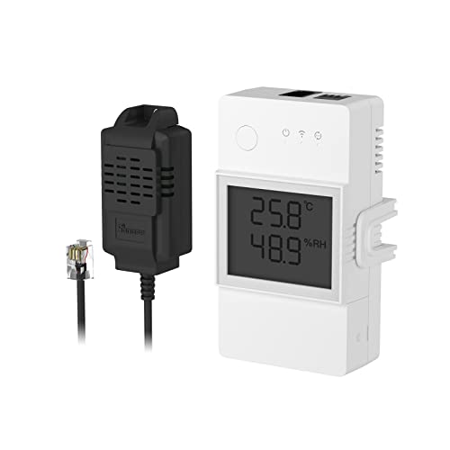 SONOFF THR320D Elite 20A Smart Schalter mit Temperatur und Luftfeuchtigkeit Überwachung mit LCD-Bildschirm + THS01 Temperatur und Feuchtigkeitssensor,Kompatibel mit Alexa/Google Home/IFTTT von SONOFF
