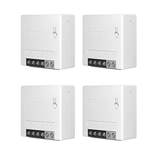 Smart lichtschalter, SONOFF MINI R2 4PCS 2-Wege wifi Intelligenter, Universelles DIY-Modul für Automatisierungslösungen in der intelligenten Haustechnik, 2.4G wifi, APP control, Alexa Supported von SONOFF