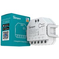 Sonoff - WiFi Schalter Stromzähler Kompatibel mit herkömmlichem Schalter Dual R3 15A Weiß von SONOFF