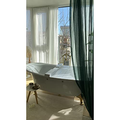 Badewannenabdeckung Anti-Staub-Falt-Staubbrett Badewanne-Isolationsabdeckung, Baddeckel, Shutter-Bad-Deckel-Weiß PVC (Size : 160x70x0.6CM) von SONOSS