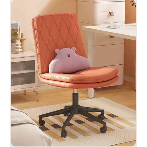 SONOSS Computerstuhl aus PU-Leder, Bürostuhl ohne Armlehnen mit erhöhten und drehbaren Füßen aus schwarzem Stahl for Zuhause/Büro von SONOSS