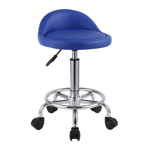 SONOSS Hocker höhenverstellbarer drehbarer Massage-SPA-Salonhocker Arbeitsstuhl mit Rollen (Color : Blue) von SONOSS