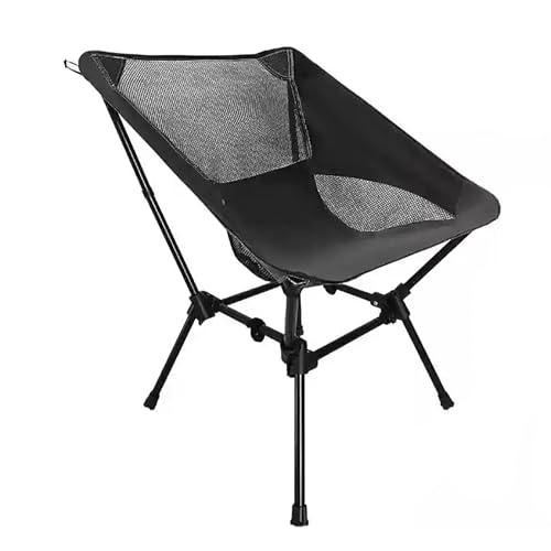 SONOSS Tragbarer Campinghocker. Moon Chair. Leichter Klappstuhl for den Außenbereich. Freizeit-Angelstuhl mit Rückenlehne for Transport und Lagerung.(Black) von SONOSS