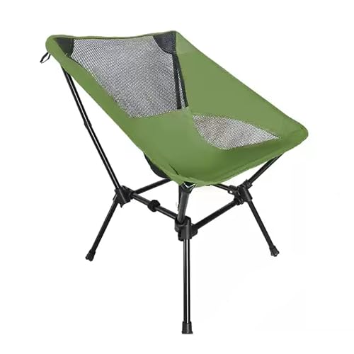 SONOSS Tragbarer Campinghocker. Moon Chair. Leichter Klappstuhl for den Außenbereich. Freizeit-Angelstuhl mit Rückenlehne for Transport und Lagerung.(Green) von SONOSS