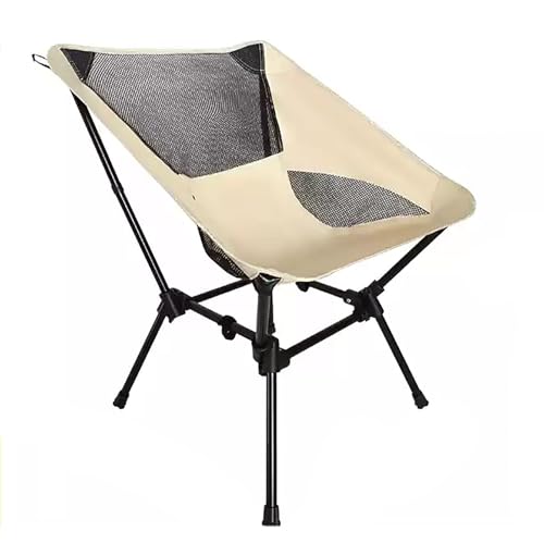 SONOSS Tragbarer Campinghocker. Moon Chair. Leichter Klappstuhl for den Außenbereich. Freizeit-Angelstuhl mit Rückenlehne for Transport und Lagerung.(White) von SONOSS
