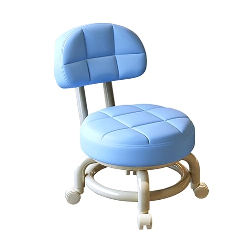 Schreibtischstuhl for Kinder, Rollhocker mit Rückenlehne, stabile, langlebige Stühle, ergonomisches Design for den Innen- und Außenbereich for Jungen und Mädchen(Blue) von SONOSS