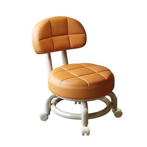 Schreibtischstuhl for Kinder, Rollhocker mit Rückenlehne, stabile, langlebige Stühle, ergonomisches Design for den Innen- und Außenbereich for Jungen und Mädchen(Orange) von SONOSS