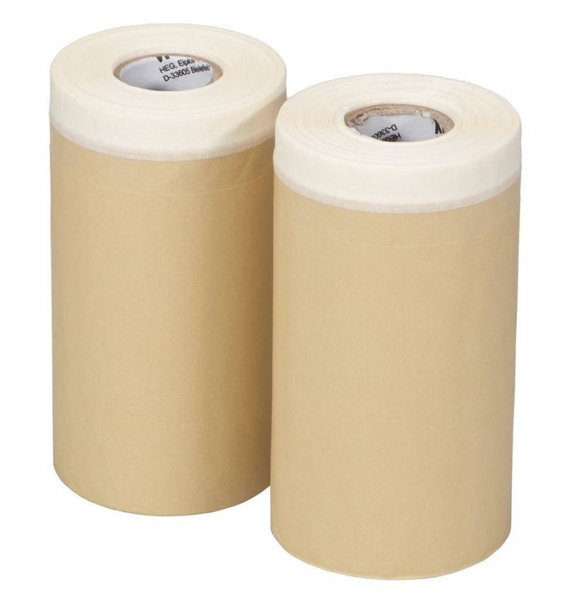 Easy Work Abdeckfolie Maler Abdeckpapier mit Krepp Klebestreifen (2 Rollen) von Easy Work