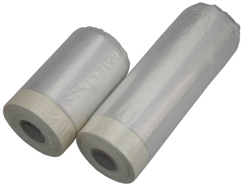 Easy Work Abdeckfolie Malerkreppband mit Folie 2 Rollen Abdeckfolie Abdeckplane mit Krepp von Easy Work