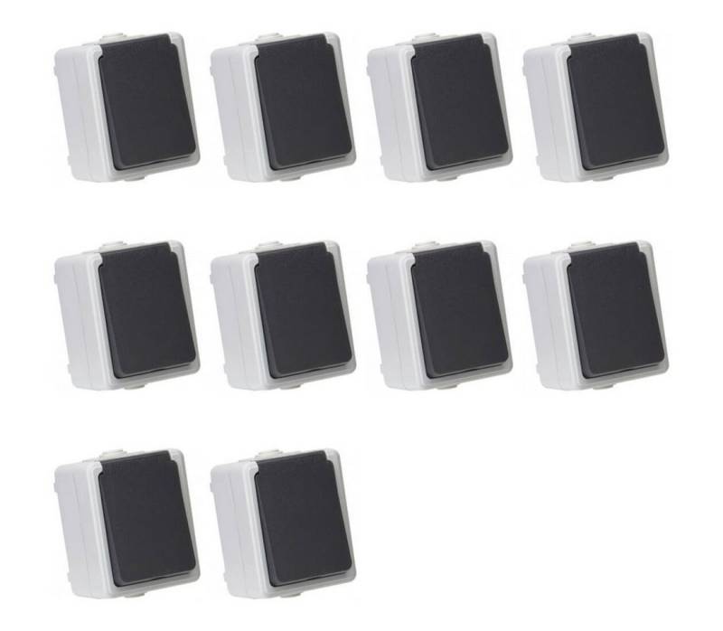 ETT Marketing GmbH Aufputz-Steckdose 10er Set TAFF Feuchtraum Steckdose IP44 von ETT Marketing GmbH