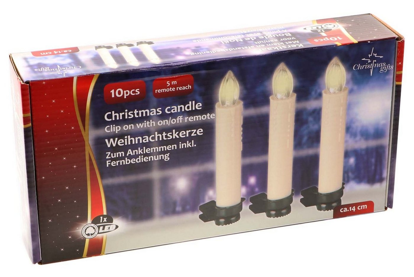 EDCO Christbaumschmuck Kabellose LED Weihnachtsbaum Kerzenlampen 10er Set von EDCO