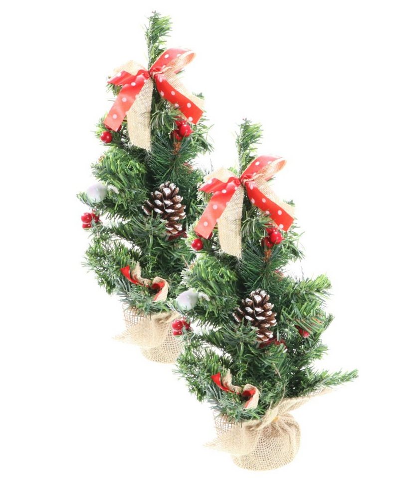 peveha24 Künstlicher Weihnachtsbaum 2er Set geschmückter Deko Tannenbaum von Peveha24