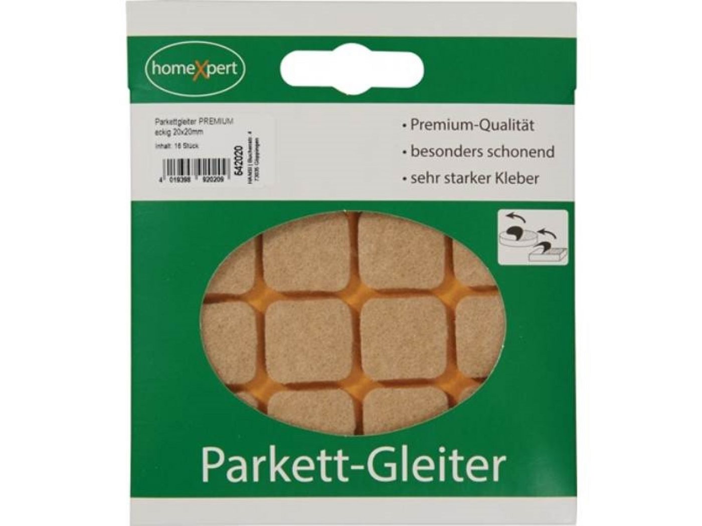 Parkett 542020 Parkettgleiter 20 x 20 mm Filz natur eckig selbstklebend von OTTO