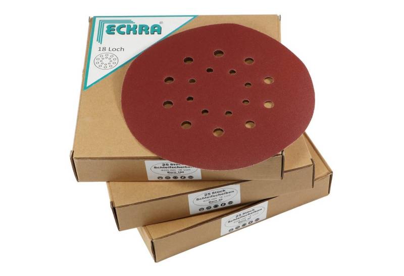 Eckra Schleifscheibe 75 Blatt Klett Schleifscheiben 225mm - Korn: 40 80 180, (75 St) von Eckra