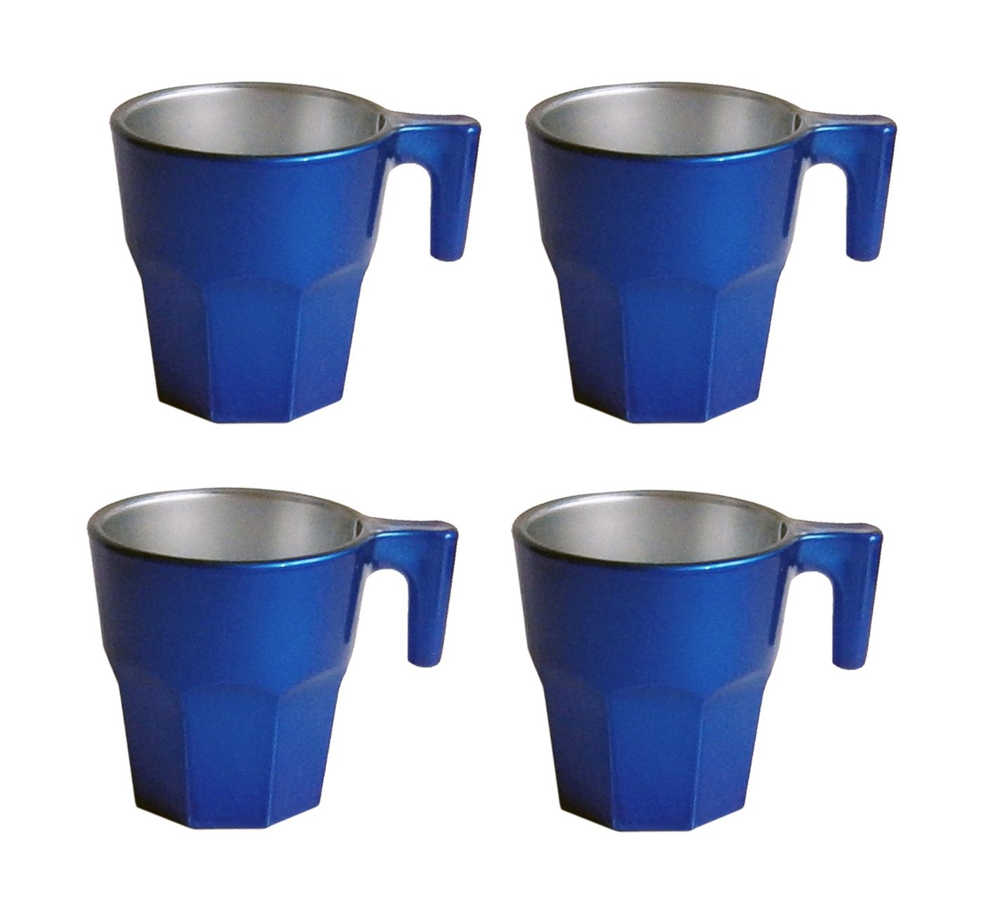 Tasse 4x KAFFEETASSE mit Henkel Casablanca Metallic Glas 50 (Blau-Metallic), Kaffeebecher Tee Tasse Becher von OTTO