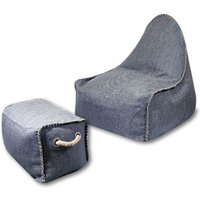 Soo Santaï - Buddy's Rest Pouffe-Sessel, Birnenform mit Fußstütze, 90x60x85 cm für drinnen und draußen, sonnenbeständig, dunkelgrau, polystyr Soo Santaï - Buddy's Rest Pouffe-Sessel, Birnenform mit Fußstütze, 90x60x85 cm für drinnen und draußen, sonnenbeständig, dunkelgrau, polystyr von SOO SANTAÏ