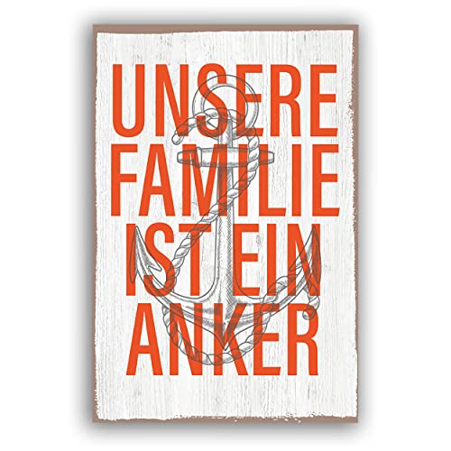 Familie ist ein Anker - Schild für Zuhause mit Zitat als Geschenk und zur Dekoration von SOOBSOO