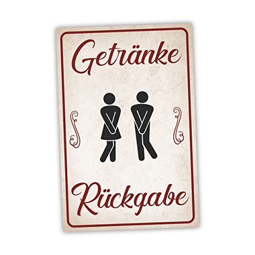 Getränke Rückgabe Toilette Schild lustige Geschenk Idee - 20x30cm aus stabiler Hartschaumplatte in 3mm Stärke - Bester Freund Toilette Kumpels Deko von SOOBSOO