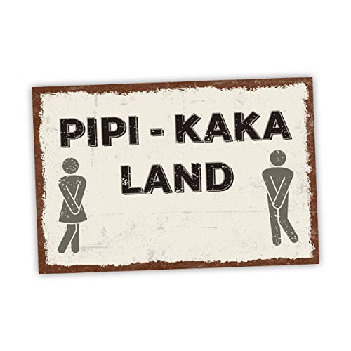 Pipi Kaka Land Toilette Schild lustige Geschenk Idee - 20x30cm aus stabiler Hartschaumplatte in 3mm Stärke - Bester Freund Sauf Bier Kumpels Deko Trinkspiele von SOOBSOO