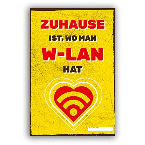 W-LAN Zuhause - Schild für Zuhause mit Zitat als Geschenk und zur Dekoration von SOOBSOO