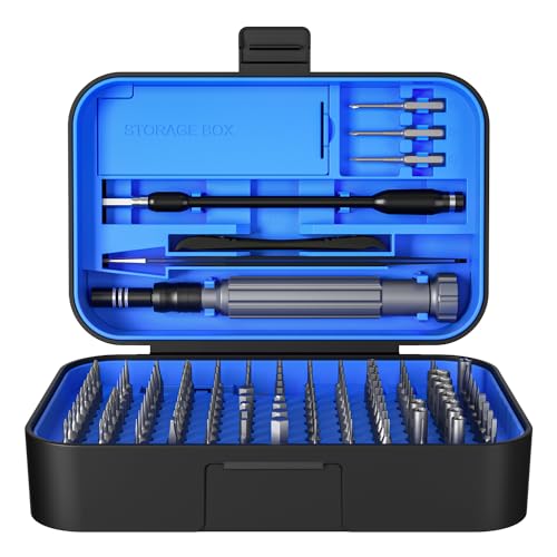 SOONAN 150 in 1 Schraubendreher-Set, tragbar, mit 130 magnetischen Bits, Torx Sechskant, für Telefon, Laptop, PC, Uhr, Brille, Blau von SOONAN