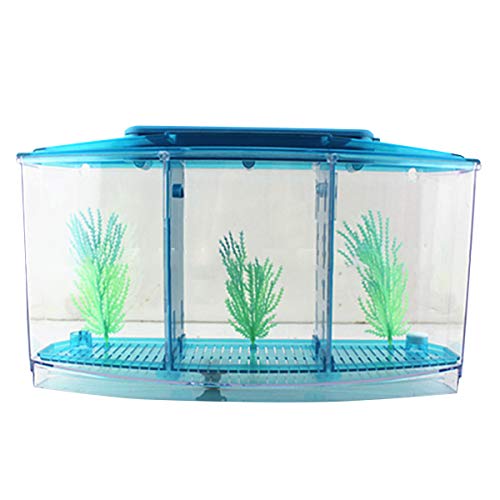 SOONHUA Betta Aquarium Aquarium Transparentes Acrylaquarium mit Kunststoff Künstliche Grünepflanze für Kleine Tropische Fische Ziergoldfische Betta Fische von SOONHUA