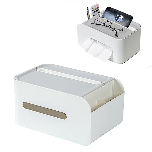 SOONHUA Multifunktionale Taschentuchbox, Schreibtisch-Organizer mit Fernbedienung und Taschentuchhalter, Schreibtisch-Aufbewahrungsbox für Zuhause, Schlafzimmer, Büro von SOONHUA