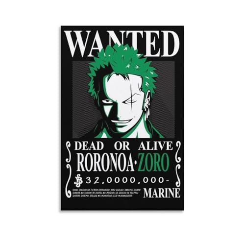 SOONIER Roronoa Zoro Wanted Poster, Anime-Stück, Leinwand, Wandkunstdrucke, Poster, Foto, Gemälde, Poster, Raumdekoration, 60 x 90 cm SOONIER Roronoa Zoro Wanted Poster, Anime-Stück, Leinwand, Wandkunstdrucke, Poster, Foto, Gemälde, Poster, Raumdekoration, 60 x 90 cm von SOONIER