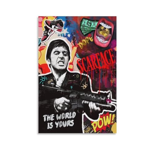 SOONIER Scarface Poster "The World Is Yours" auf Leinwand, Wandkunst, Gemälde, Poster, Wandkunst, dekorative Bilddrucke, moderne Dekoration, 40 x 60 cm SOONIER Scarface Poster "The World Is Yours" auf Leinwand, Wandkunst, Gemälde, Poster, Wandkunst, dekorative Bilddrucke, moderne Dekoration, 40 x 60 cm von SOONIER