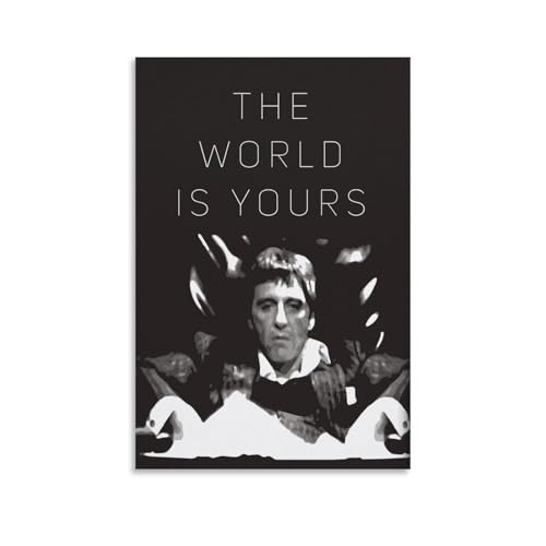SOONIER Tony Montana Scarface Poster "The World Is Yours" auf Leinwand, Kunstposter und Wandkunst, Bilddruck, moderne Familiendekoration, Poster, 40 x 60 cm SOONIER Tony Montana Scarface Poster "The World Is Yours" auf Leinwand, Kunstposter und Wandkunst, Bilddruck, moderne Familiendekoration, Poster, 40 x 60 cm von SOONIER