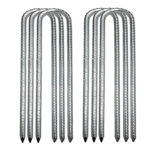 SOONPAM Bodenanker Zeltnägel Garten Erdanker Verzinkt Bewehrung Heringe Erdnagel Erdspieß Bauanker Nagel Zelt Zelthering (12Zoll 6 Pack) von SOONPAM
