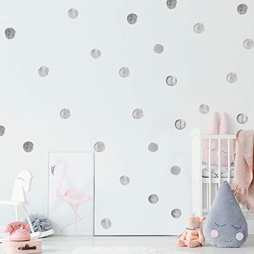 SOOOEC Wandsticker Kinderzimmer, Wandtatoo Deko KüChe für Schlafzimmer Babyzimmer Wohnzimmer Wandaufkleber für Jungen MäDchen Baby (Rosa Rund, 36 Stück) (Schwarze Punkte) von SOOOEC