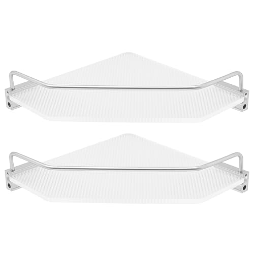 2-Stück Eckregal Acryl Eck-Duschregal Eckregal Duschablage Ohne Bohren Ecke Transparente Badezimmer Organizer Silber für Wohnzimmer, WC und Küche 2-Stück Eckregal Acryl Eck-Duschregal Eckregal Duschablage Ohne Bohren Ecke Transparente Badezimmer Organizer Silber für Wohnzimmer, WC und Küche von SOPERIT