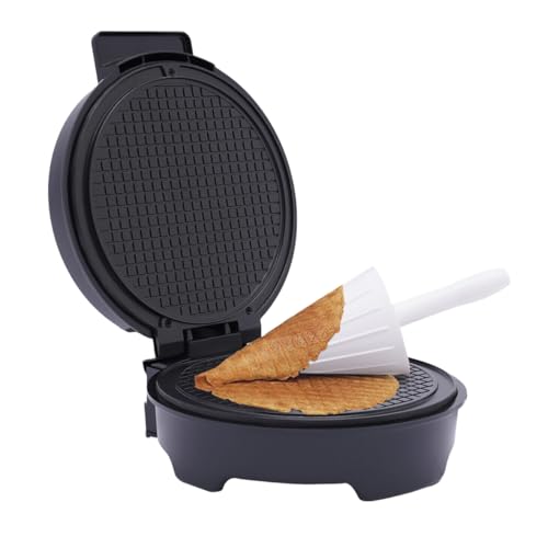 Hörnchenautomat mit Kegel Hörncheneisen Einstellbarer Thermostat Waffeleisen für Eiswaffel Antihaftbeschichtung Waffelautomat von SOPERIT