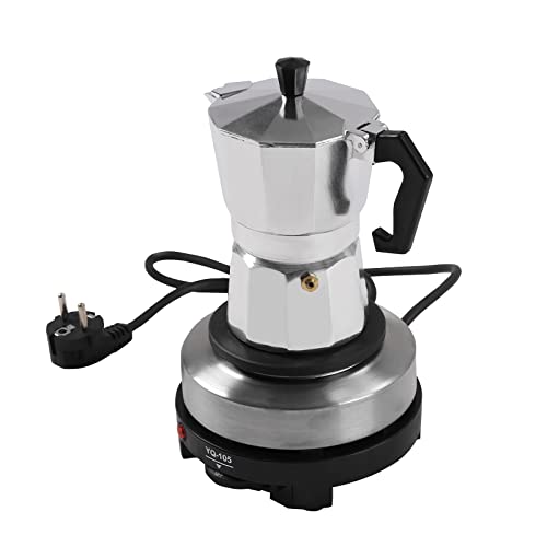 SOPERIT Espressokocher 150 ml Elektrisch mit separatem Boden für 3 Tassen Espresso - Mokka - Espresso Kocher Aluminium weiß von SOPERIT