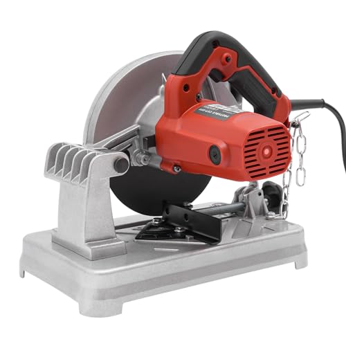 Trennschneider Metallsäge 7" Kappsäge Metallschneiden Kappsäge 5200 RPM Power Tools Metall Trennmaschine Kappsäge Schneidemaschine Metal Chop Saw Mehrzweck-Gehrungssäge (Rot) von SOPERIT