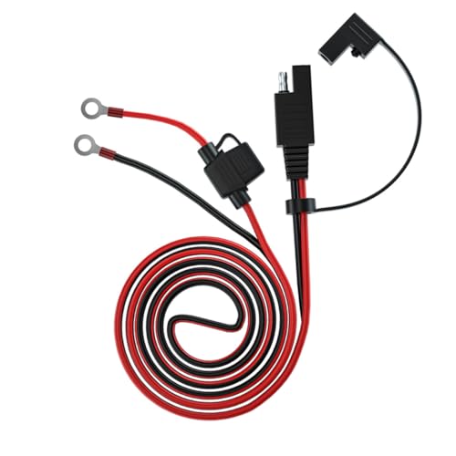 SOPOTUTU 1 Stück Sae Verlängerungskabel mit Ringanschlüssen und Sicherung für Solar Batterieanwendungen Robust und Langlebig von SOPOTUTU