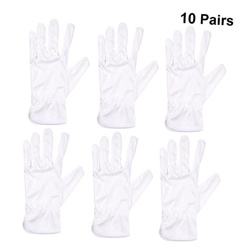 SOPOTUTU 10 Paar Fusselfreie Mikrofaser Handschuhe Staubfreie Schutzhandschuhe Dehnbar und Leicht Wiederverwendbar für Schmuckpflege Gartenarbeit und Empfindliche Arbeiten von SOPOTUTU