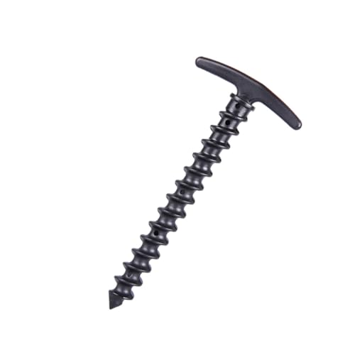 SOPOTUTU 10 STK. Teiliges Spiral Zeltheringe aus Schwarzem Nylon Heavy Duty Zeltanker für Schnee und Matschboden Robuste Outdoor Camping Bodenanker für Zelt Pavillon und Gartenbefestigung von SOPOTUTU